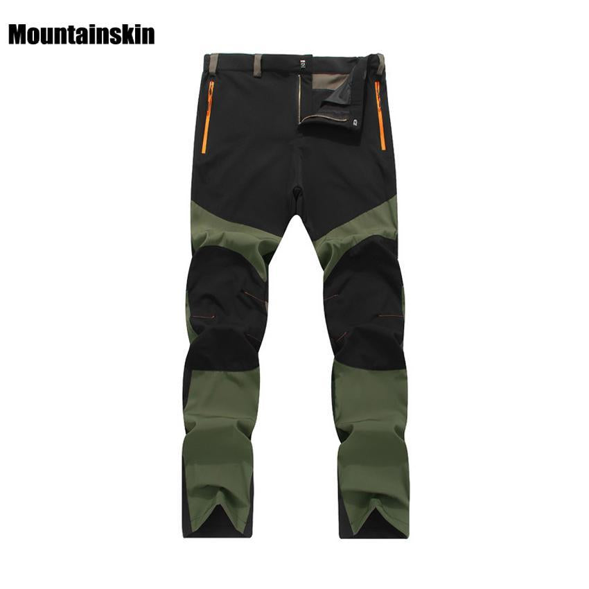 Men Elastic Windproof Quick Drying Pants Outdoor Sports Breathable Sweat Pants-Mountainskin Outdoor-Army Green-L-Bargain Bait Box