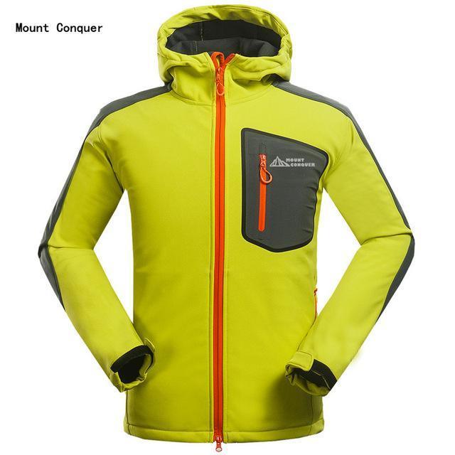 Men Hiking Jacket Softshell Windproof Water Repellent Outdoor Sport Wear-Have A Date Store-Yellow-M-Bargain Bait Box