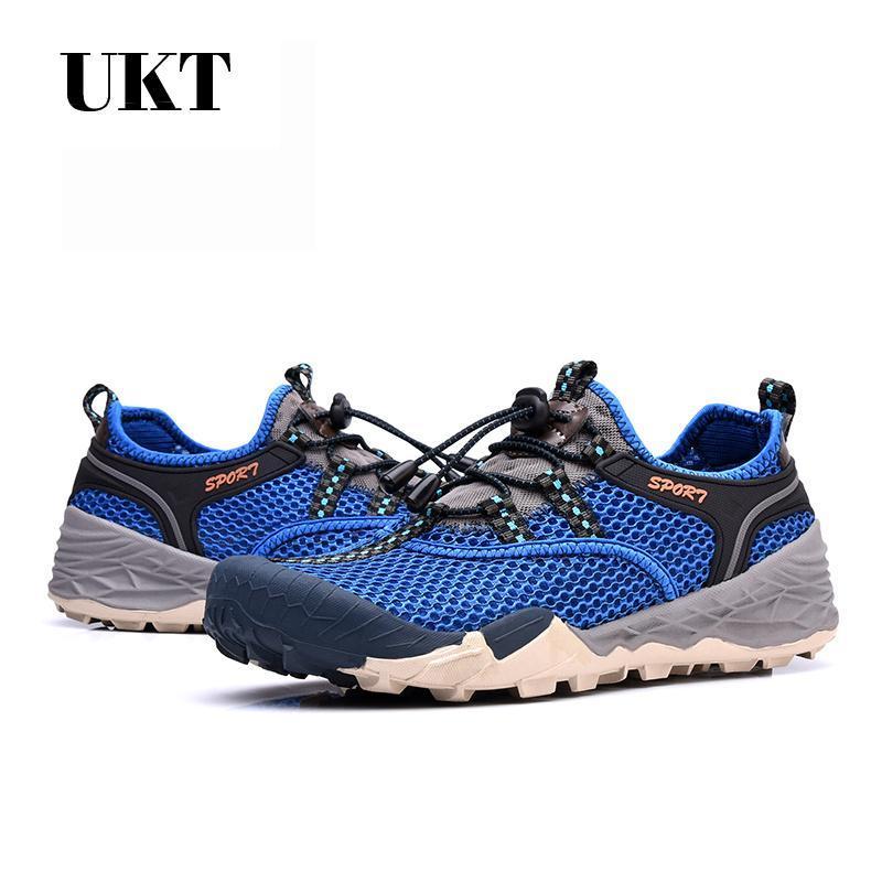 Men Hiking Shoes Sapatilhas Walking Outdoor Sport Summer Breathable Mesh-DHCT SPORTS1 Store-Blue-6.5-Bargain Bait Box