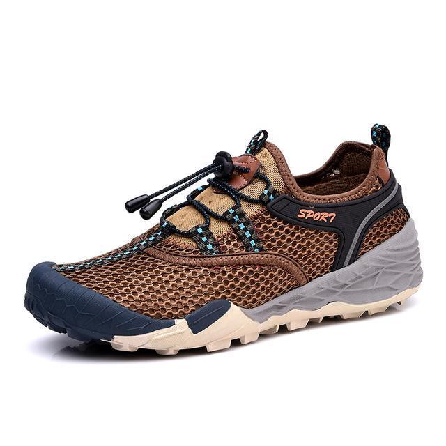 Men Hiking Shoes Sapatilhas Walking Outdoor Sport Summer Breathable Mesh-DHCT SPORTS1 Store-Coffee-6.5-Bargain Bait Box