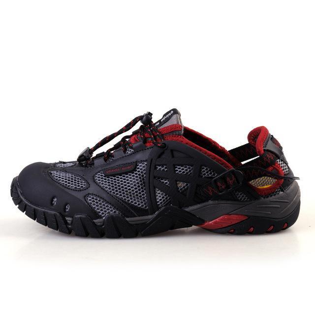 Men Outdoor Sneakers Breathable Hiking Shoes Big Size Men Women Outdoor-ifrich Official Store-Black Red-4-Bargain Bait Box
