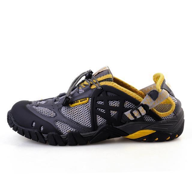 Men Outdoor Sneakers Breathable Hiking Shoes Big Size Men Women Outdoor-ifrich Official Store-Gray Yellow-4-Bargain Bait Box