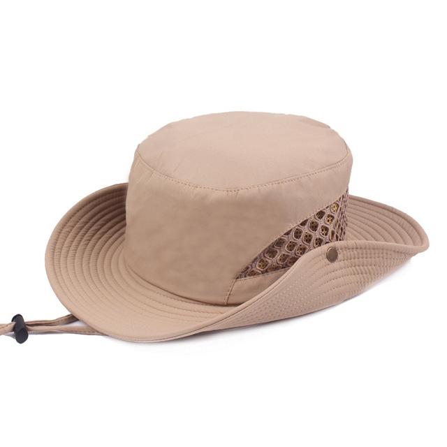 Men Stylish Plain Hunting Camping Sun Hat Fishing Bucket Cowboy Cap Hatcs0511-Hats-Bargain Bait Box-Khaki-Bargain Bait Box
