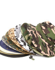 Men Women Jungle Camo Cotton Bucket Caps Fishing Camping Sunshade Sunscreen-Hats-Bargain Bait Box-black-M-Bargain Bait Box