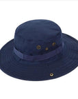 Men Women Jungle Camo Cotton Bucket Caps Fishing Camping Sunshade Sunscreen-Hats-Bargain Bait Box-dark blue-M-Bargain Bait Box