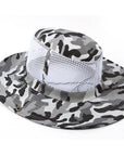 Men Women Jungle Camo Cotton Bucket Caps Fishing Camping Sunshade Sunscreen-Hats-Bargain Bait Box-mesh black white-M-Bargain Bait Box