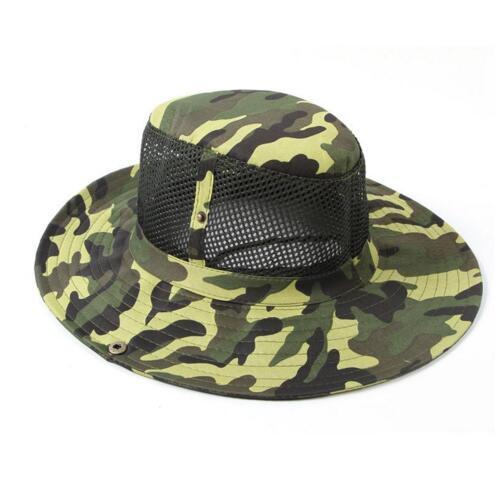 Men Women Jungle Camo Cotton Bucket Caps Fishing Camping Sunshade Sunscreen-Hats-Bargain Bait Box-mesh green camo-M-Bargain Bait Box