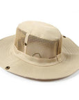 Men Women Jungle Camo Cotton Bucket Caps Fishing Camping Sunshade Sunscreen-Hats-Bargain Bait Box-mesh khaki-M-Bargain Bait Box
