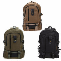 Men Women Mountaineering Backpack Canvas Sport Bags Schoolbag Travel Rucksack-gigibaobao-Black-Bargain Bait Box