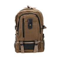 Men Women Mountaineering Backpack Canvas Sport Bags Schoolbag Travel Rucksack-gigibaobao-Brown-Bargain Bait Box