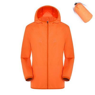 Men Women Quick Dry Hiking Jacket Waterproof Sun&amp;Uv Protection Coats Outdoor-NewBee Store-orange-S-Bargain Bait Box