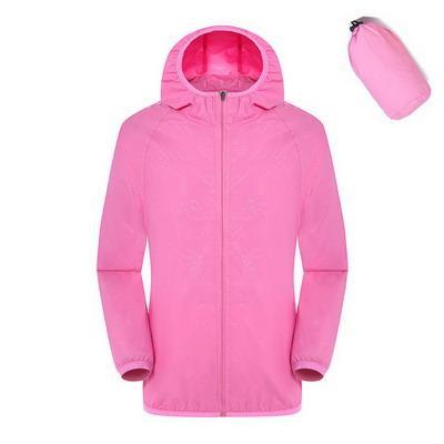 Men Women Quick Dry Hiking Jacket Waterproof Sun&Uv Protection Coats Outdoor-NewBee Store-pink-S-Bargain Bait Box