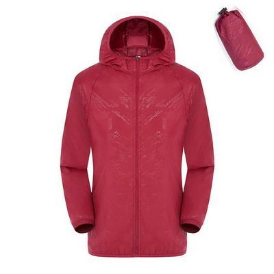 Men Women Quick Dry Hiking Jacket Waterproof Sun&Uv Protection Coats Outdoor-NewBee Store-red-S-Bargain Bait Box