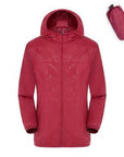 Men Women Quick Dry Hiking Jacket Waterproof Sun&Uv Protection Coats Outdoor-NewBee Store-red-S-Bargain Bait Box