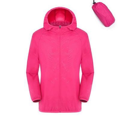 Men Women Quick Dry Hiking Jacket Waterproof Sun&amp;Uv Protection Coats Outdoor-NewBee Store-rose red-S-Bargain Bait Box