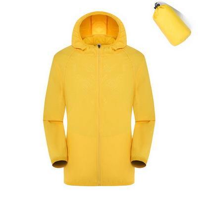 Men Women Quick Dry Hiking Jacket Waterproof Sun&amp;Uv Protection Coats Outdoor-NewBee Store-yellow-S-Bargain Bait Box