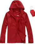 Men Women Quick Dry Hiking Jackets Outdoor Sport Skin Dust Coat Thin-Mountainskin Outdoor-Red-XS-Bargain Bait Box