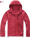 Men Women Quick Dry Hiking Jackets Waterproof Sun-Protective Outdoor Sports-Mountainskin Outdoor-Red-XS-Bargain Bait Box