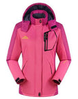 Men Women Winter Jacket Outdoor Hiking Coat Men Thermal Windbreaker Male Camping-jiajia Outdoor Co., Ltd.-women rose red-M-Bargain Bait Box