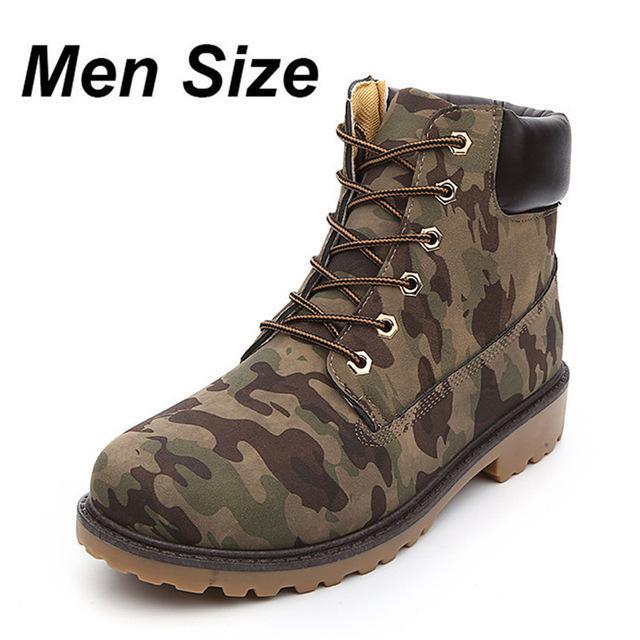 Men Women Winter Suede Leather Camouflage Martin Boots Autumn Tooling Snow Boots-tfsland Official Store-men camouflage-5.5-Bargain Bait Box