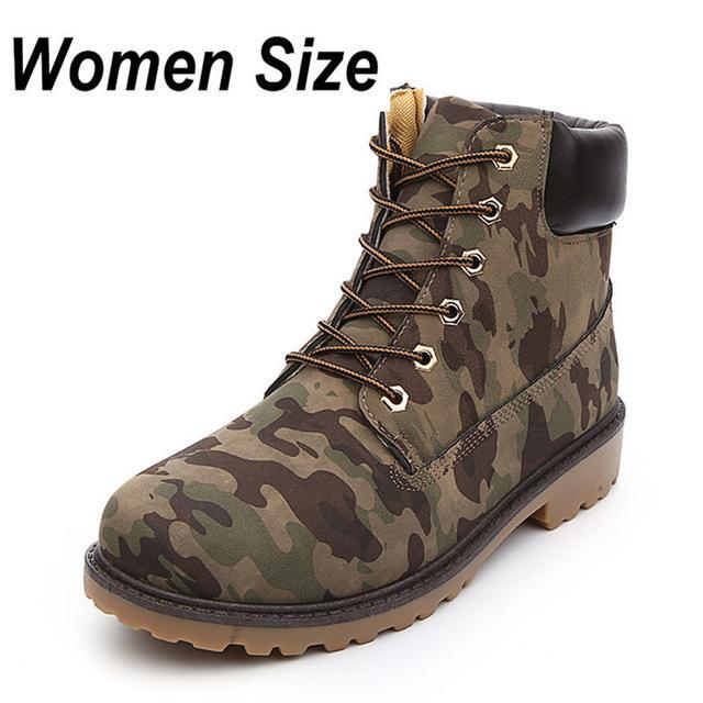 Men Women Winter Suede Leather Camouflage Martin Boots Autumn Tooling Snow Boots-tfsland Official Store-women camouflage-5.5-Bargain Bait Box