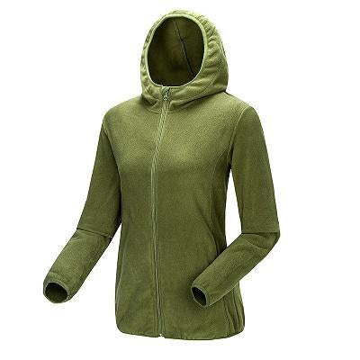 Men Women'S Winter Fleece Warm Softshell Jacket Outdoor Sport Hooded Brand Coats-Mountainskin Outdoor-Women Olive green-M-Bargain Bait Box