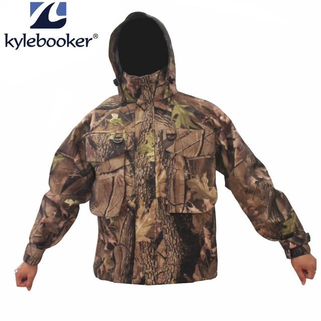 Men&#39;S Breathable Fly Fishing Wading Jacket Waterproof Fishing Wader-Fishing Clothings-Kylebooker Official Store-L-Camo-Bargain Bait Box