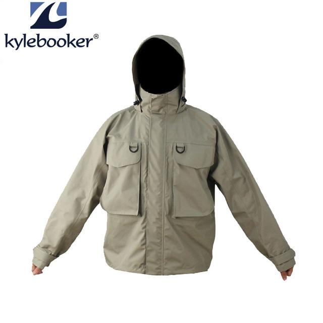 Men&#39;S Breathable Fly Fishing Wading Jacket Waterproof Fishing Wader-Fishing Clothings-Kylebooker Official Store-L-Gray-Bargain Bait Box