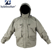Men'S Breathable Fly Fishing Wading Jacket Waterproof Fishing Wader-Fishing Clothings-Kylebooker Official Store-L-Gray-Bargain Bait Box