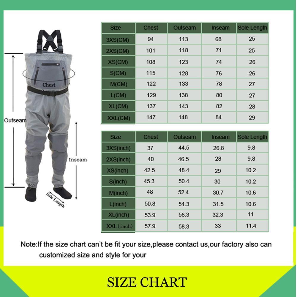 Men’S Fishing Waders 3Ply Durable Breathable With Neoprene Stocking Foot-Chest Waders-Pro-Waterproof Factory Store-3XS-Gray-Bargain Bait Box