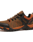 Men'S Leather Waterproof Outdoor Hiking Shoes Rubber Outsole Antislip-AICSIS Store-Orange-6.5-Bargain Bait Box