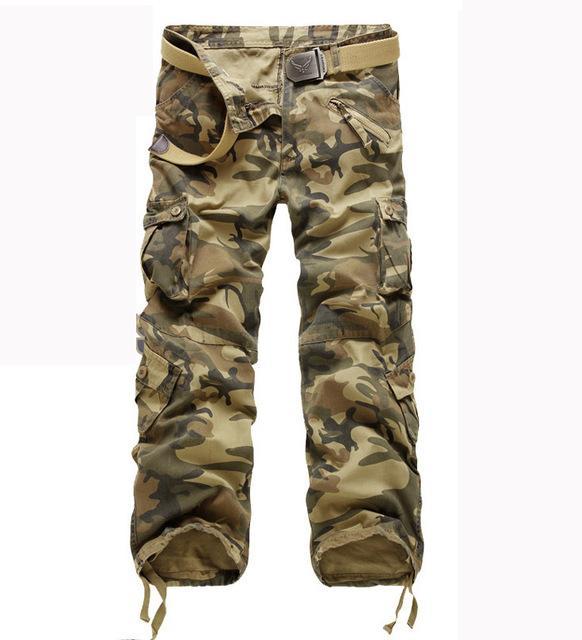 Men'S Pants Camping Hiking Camouflage Cargo Pants Plus Size Multi-Pocket-Yanxi Outdoor Products Co., Ltd.-Camouflage yellow-XS-Bargain Bait Box