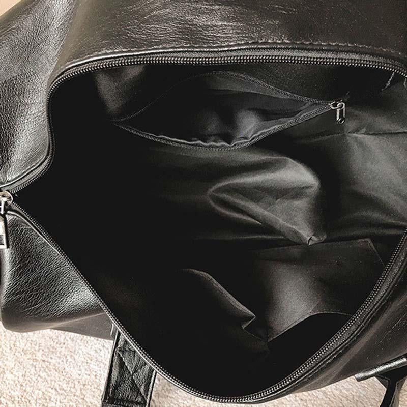 Men'S Pu Leather Gym Bag Male Big Sports Bags Handbags For Fitness Men Women-Vanchic Outdoor Store-Black L-Bargain Bait Box