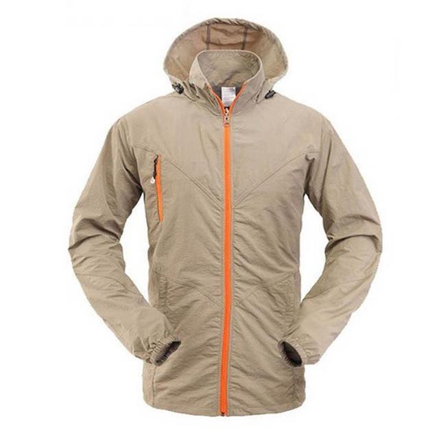 Mens Quick Dry Anti-Uv Sunscreen Jacket Pants Lightweight Fishing Clothes-CIKRILAN Official Store-Khaki jacket-S-Bargain Bait Box