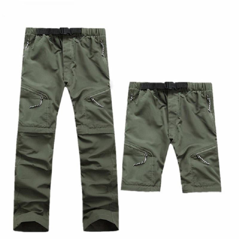 Men&#39;S Quick Dry Removable Hiking Pants Outdoor Sports Summer Breathable-fishing pants-HO Outdoor Store-Army Green-Asian Size S-Bargain Bait Box