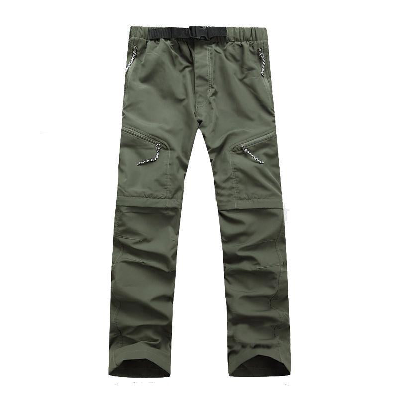 Men'S Quick Dry Removable Hiking Pants Outdoor Sports Summer Breathable-fishing pants-HO Outdoor Store-Army Green-Asian Size S-Bargain Bait Box