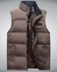 Men'S Sleeveless Vest Homme Casual S Male Cotton-Padded Men'S Warm Vest-Vests-Bargain Bait Box-Khaki-XL-Bargain Bait Box
