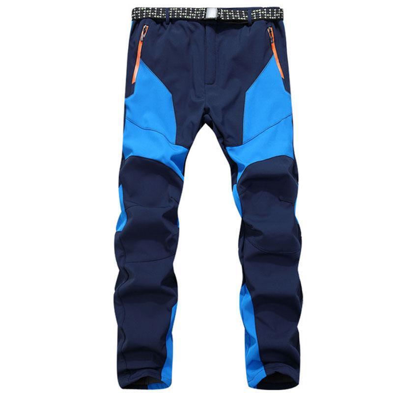 Men&#39;S Winter Inner Fleece Softshell Hiking Pants Outdoor Sport Thick Warm-HO Outdoor Store-Blue-Asian Size M-Bargain Bait Box