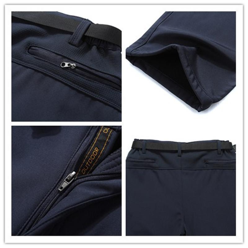 Men&#39;S Winter Inner Fleece Softshell Pants Outdoor Sports Thermal Brand-HO Outdoor Store-Black-L-Bargain Bait Box