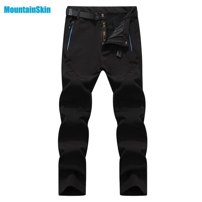 Men'S Winter Inner Fleece Softshell Pants Outdoor Sports Thermal Brand-HO Outdoor Store-Black-L-Bargain Bait Box