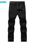 Men'S Winter Inner Fleece Softshell Pants Outdoor Sports Thermal Brand-HO Outdoor Store-Black-L-Bargain Bait Box