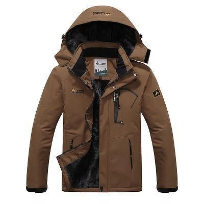 Men'S Winter Inner Fleece Waterproof Jacket Outdoor Sport Warm Brand Coat-HO Outdoor Store-Coffee-Asian Size L-Bargain Bait Box
