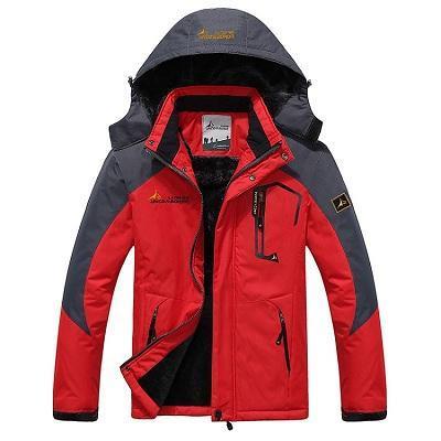 Men'S Winter Inner Fleece Waterproof Jacket Outdoor Sport Warm Brand Coat-HO Outdoor Store-Red-Asian Size L-Bargain Bait Box
