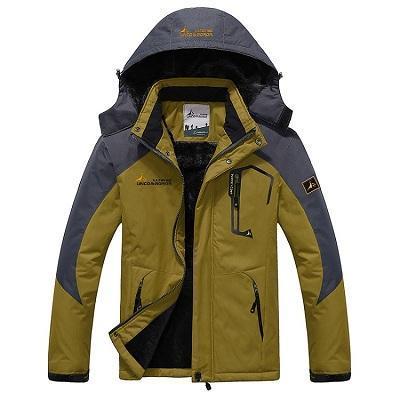Men'S Winter Inner Fleece Waterproof Jacket Outdoor Sport Warm Brand Coat-HO Outdoor Store-Yellow-Asian Size L-Bargain Bait Box