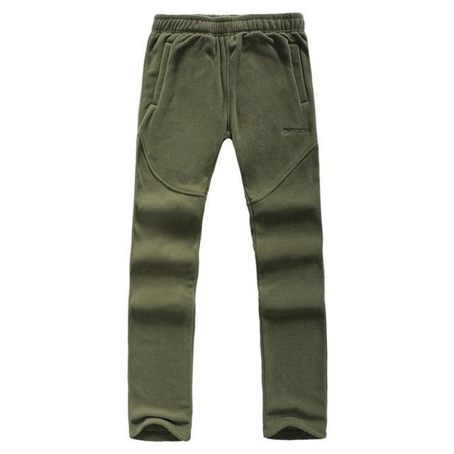 Men'S Winter Thermal Fleece Softshell Pants Outdoor Warm Hiking Trekking-HO Outdoor Store-Army Green-Asian Size S-Bargain Bait Box