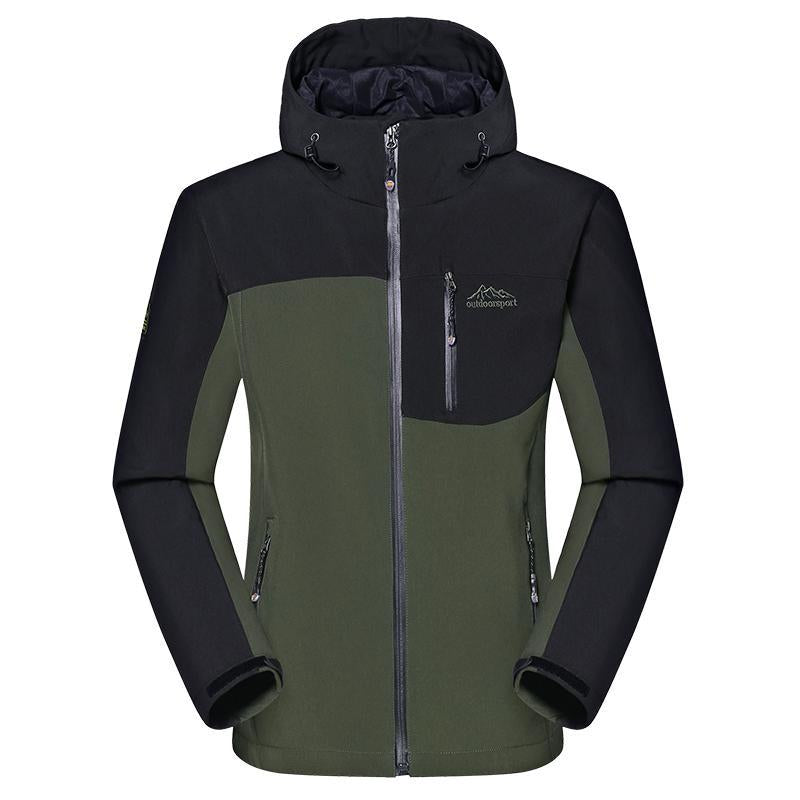 Men&#39;S Winter Thick Softshell Jackets Male Outdoor Sports Coats Windproof Warm-Mountainskin Outdoor-Khaki-L-Bargain Bait Box