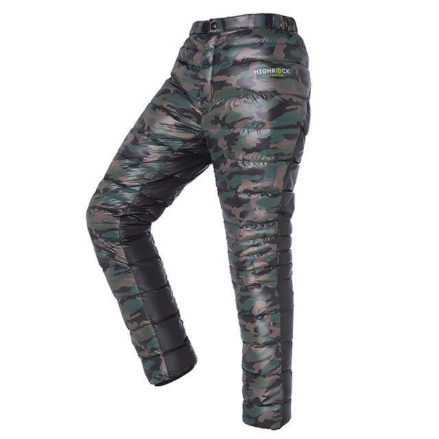 Men/Women Adult Outdoor/Camping/Hiking/Fishing Winter Thermal Warm Ultralight-fishing pants-wowso Sport&Outdoor specialty store-Camouflage and Black-160cm XS-Bargain Bait Box