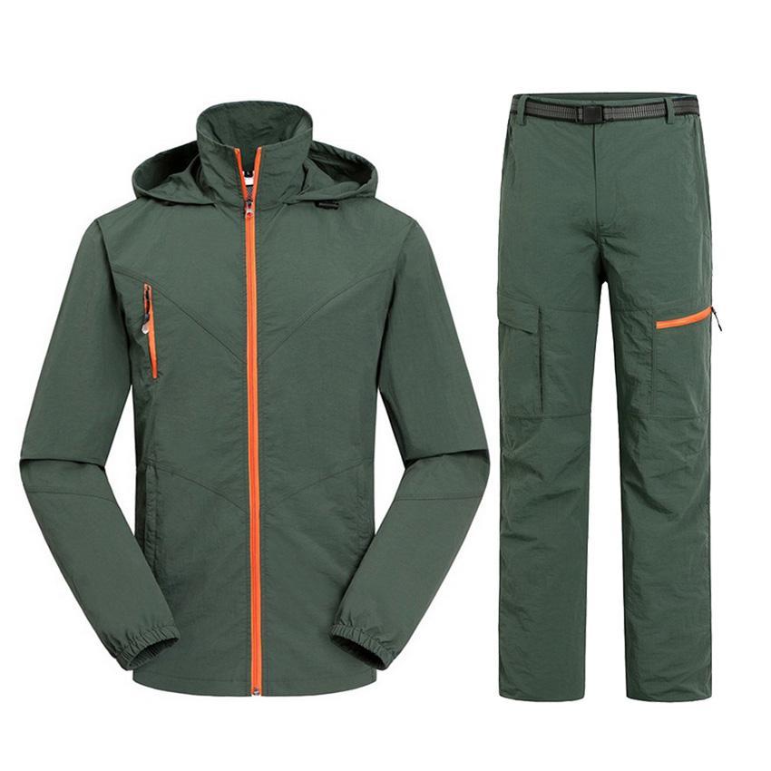 Men&Women Quick Dry Breathable Jackets Pants Outdoor Sports Suit Brand-HO Outdoor Store-Men Army Green-M-Bargain Bait Box
