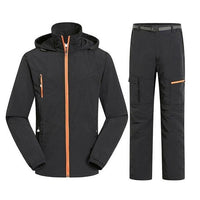 Men&Women Quick Dry Breathable Jackets Pants Outdoor Sports Suit Brand-HO Outdoor Store-Men Black-M-Bargain Bait Box