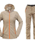 Men&Women Quick Dry Breathable Jackets Pants Outdoor Sports Suit Brand-HO Outdoor Store-Women Khaki-M-Bargain Bait Box
